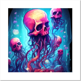 Skull Jellyfish Posters and Art